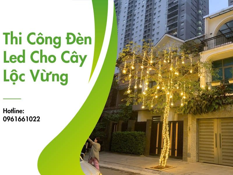 Đèn led trang trí cây tạo không gian lung linh về đêm